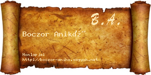 Boczor Anikó névjegykártya